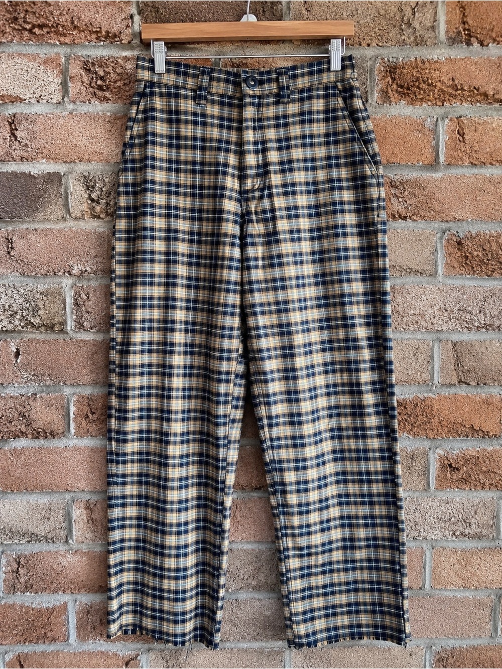 VOLCOM ThisThatThem Plaid Skate Pants Size 26 Relaxed Straight Leg Y2K